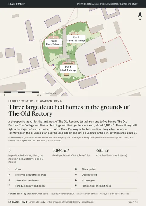 Multi-plot concept: a small group of homes, sample page